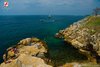 Vista sulla meravigliosa spiaggia Monte a Rovigno