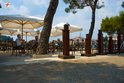 View of the Rovinj old town from a lungomare restaurant